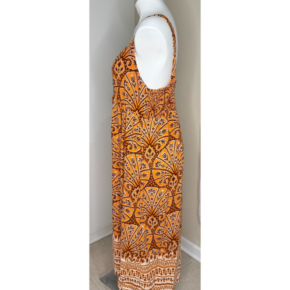 Knox Rose Sundress Womens Sz XL Wide Strap Front Tie A Line Midi Dress Pockets - Picture 5 of 7